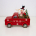 Weihnachtsfigur Auto mit Schneemann beleuchtet