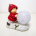 Keramik Weihnachtsfigur "Junge im Schnee" mit LED-Schneekugel
